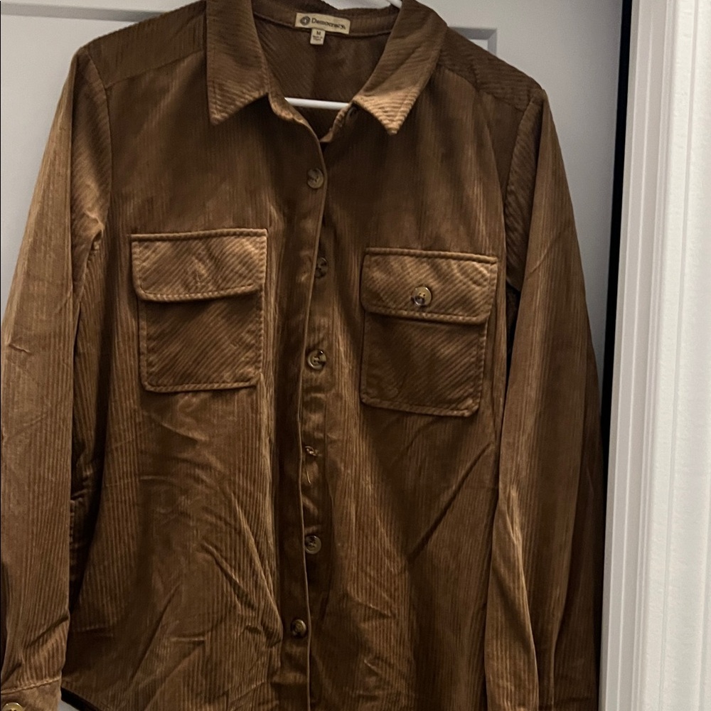 Democracy Brown Corduroy Utility Shirt Jacket